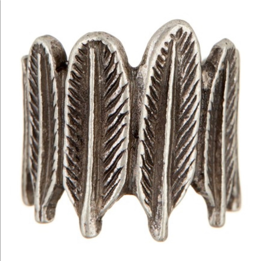 ❌SOLD❌ HOUSE OF HARLOW 1960 silver feather ring